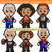 Pixel Personajes Mexicanos 2 - Revolución - Multiplicaciones y Divisiones